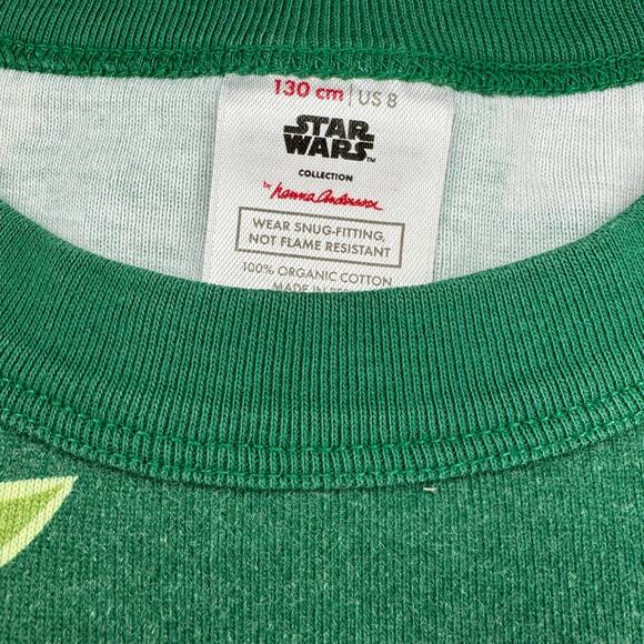 Hanna Andersson Star Wars Grogu Print Long John Pajama Set Size 130cm (8) - Picture 6 of 6